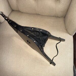 Wood & Leather Fireplace Bellows Black Air Blower Chimney Force Air W silver
